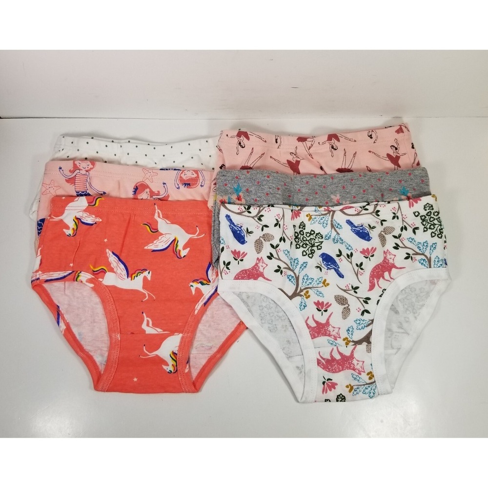 Winging Day 100% Cotton Underwear 6Pack Girl's 10 Flowers Unicorns Soft NEW